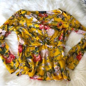 Beautiful INC floral mesh blouse